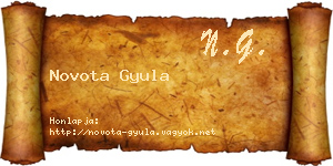Novota Gyula névjegykártya